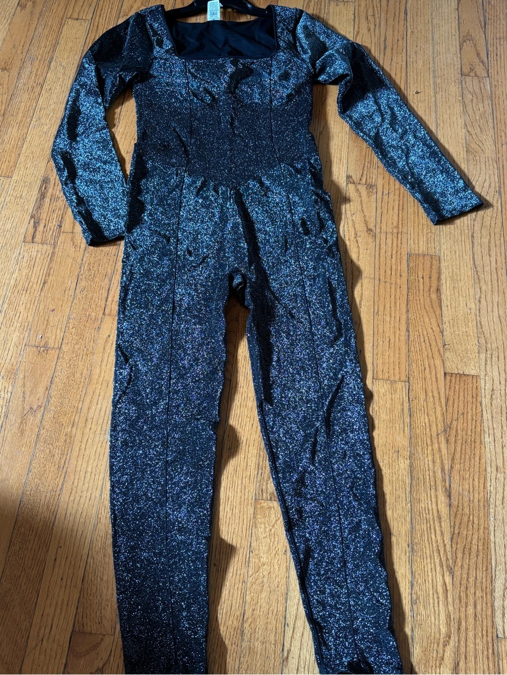 PINK Victoria's Secret Black Sparkle Long-Sleeve Jumpsuit - Picture 9 of 10